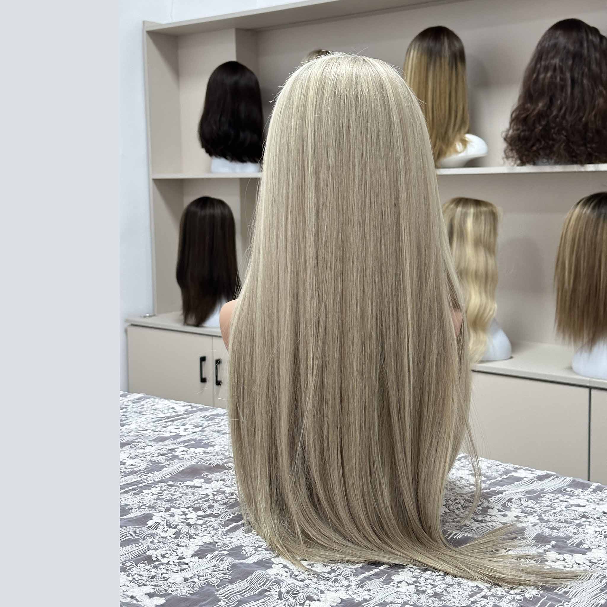 100% Hand Knotted Full Lace Wig for High Ponytail and Updo Styles