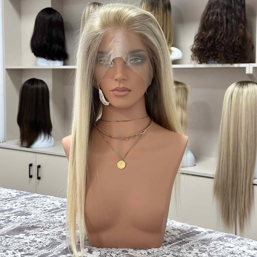 European Hair Hand Tied Wig with Mono Top for Natural Look