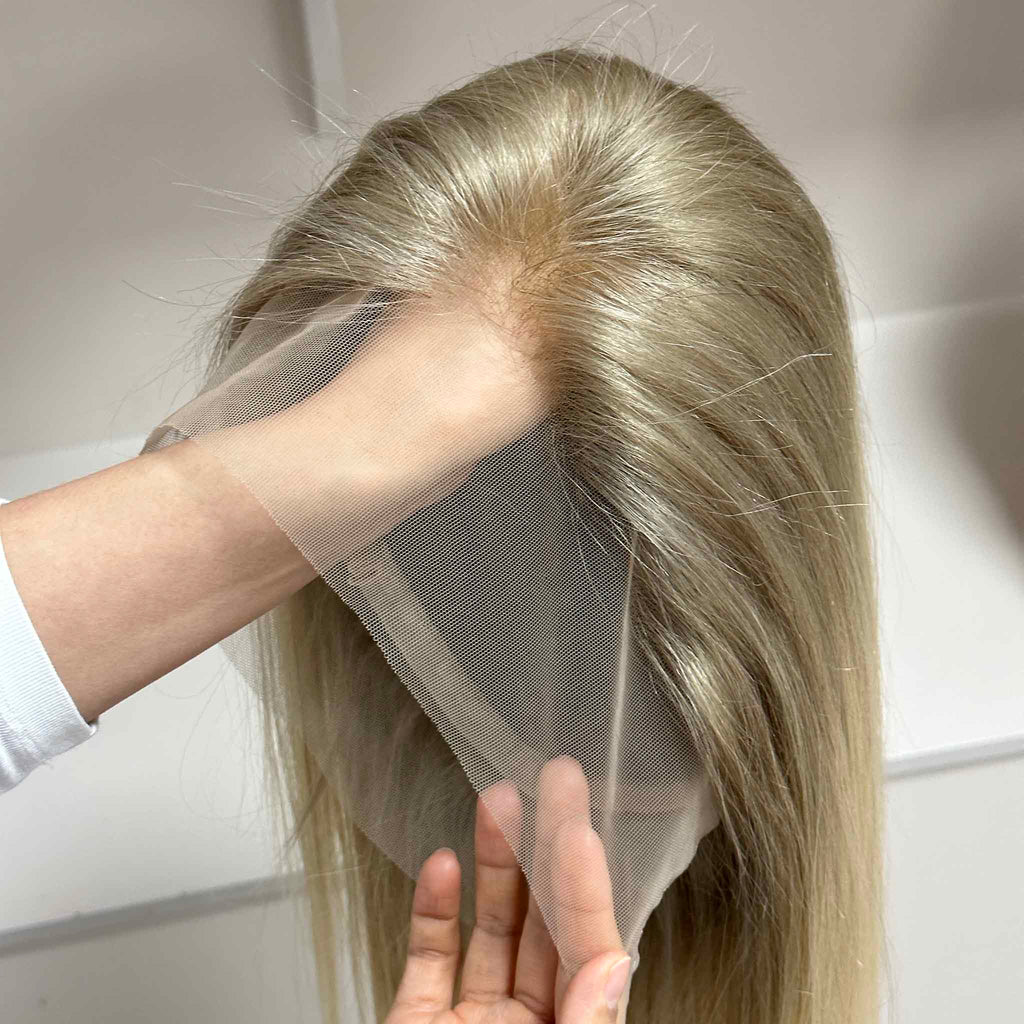 European Hair Hand Tied Wig with Mono Top for Natural Look
