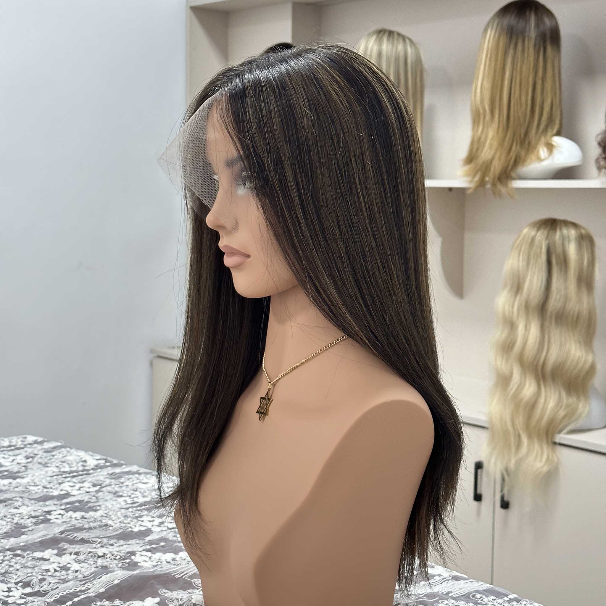 Natural Looking Jewish Lace Front Wig with Pre Plucked Hairline for Glatt Kosher Lifestyle