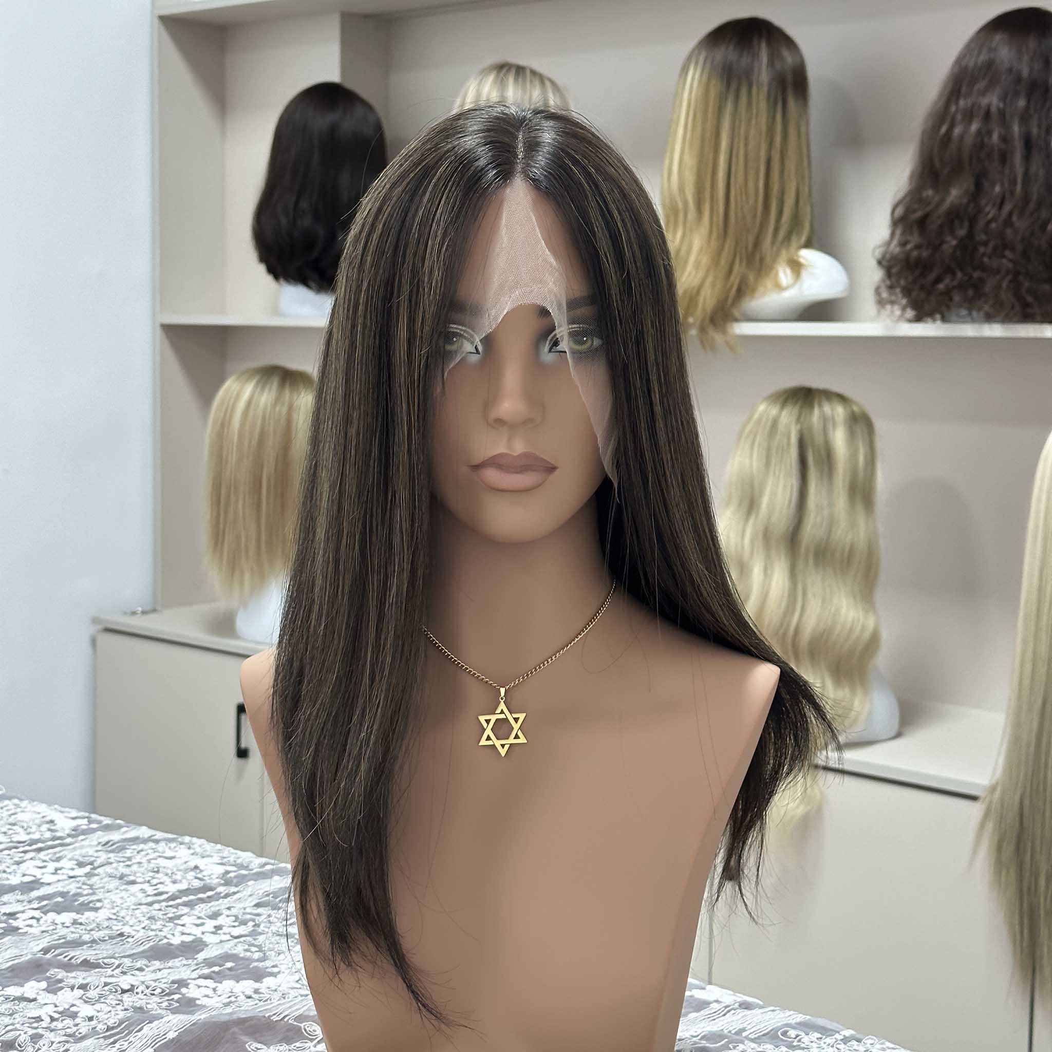 Natural Looking Jewish Lace Front Wig with Pre Plucked Hairline for Glatt Kosher Lifestyle