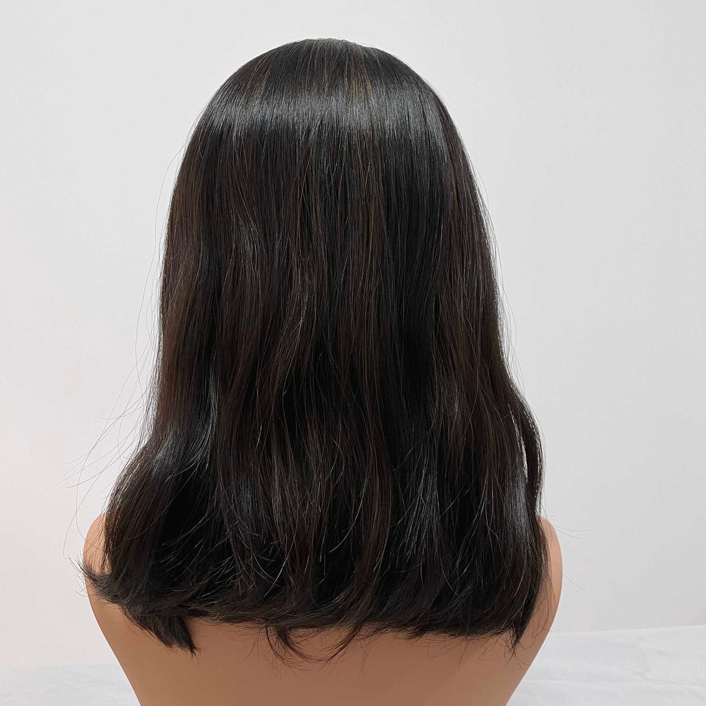 Breathable Full Hand Tied Kosher Wig with Pre Plucked Hairline