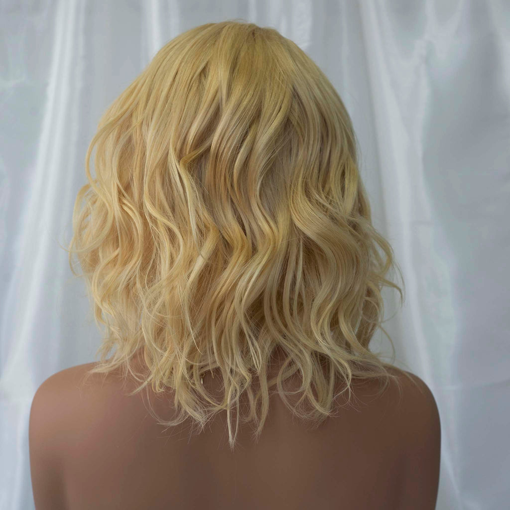 Soft Blonde Hand Tied Wig with Layered Cut for Fashion Forward Style