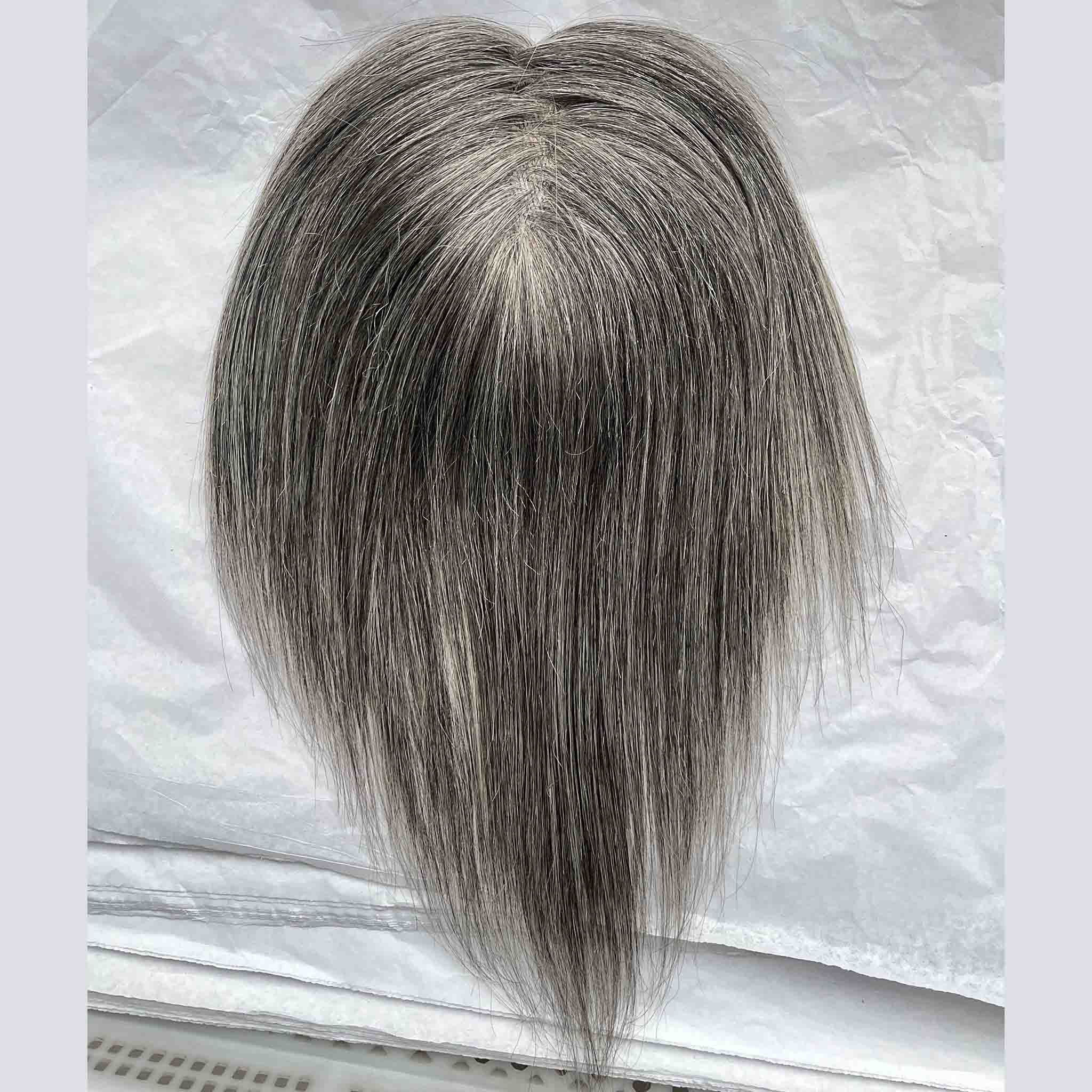 Premium White Hair Topper for Complete Grey Coverage and Natural Look