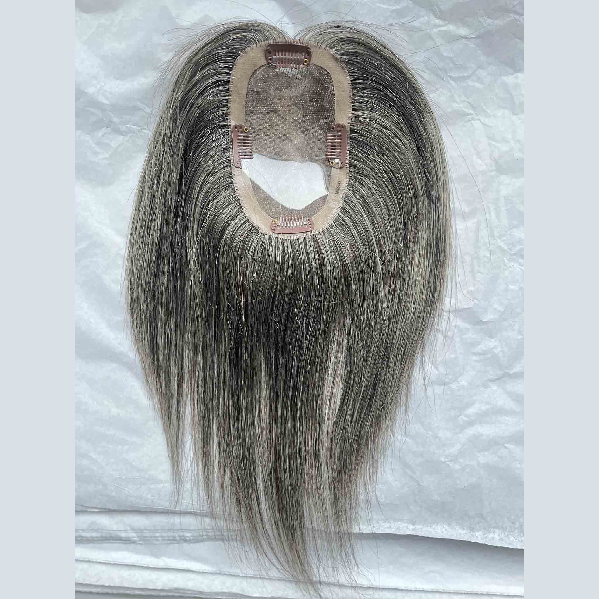 Premium White Hair Topper for Complete Grey Coverage and Natural Look