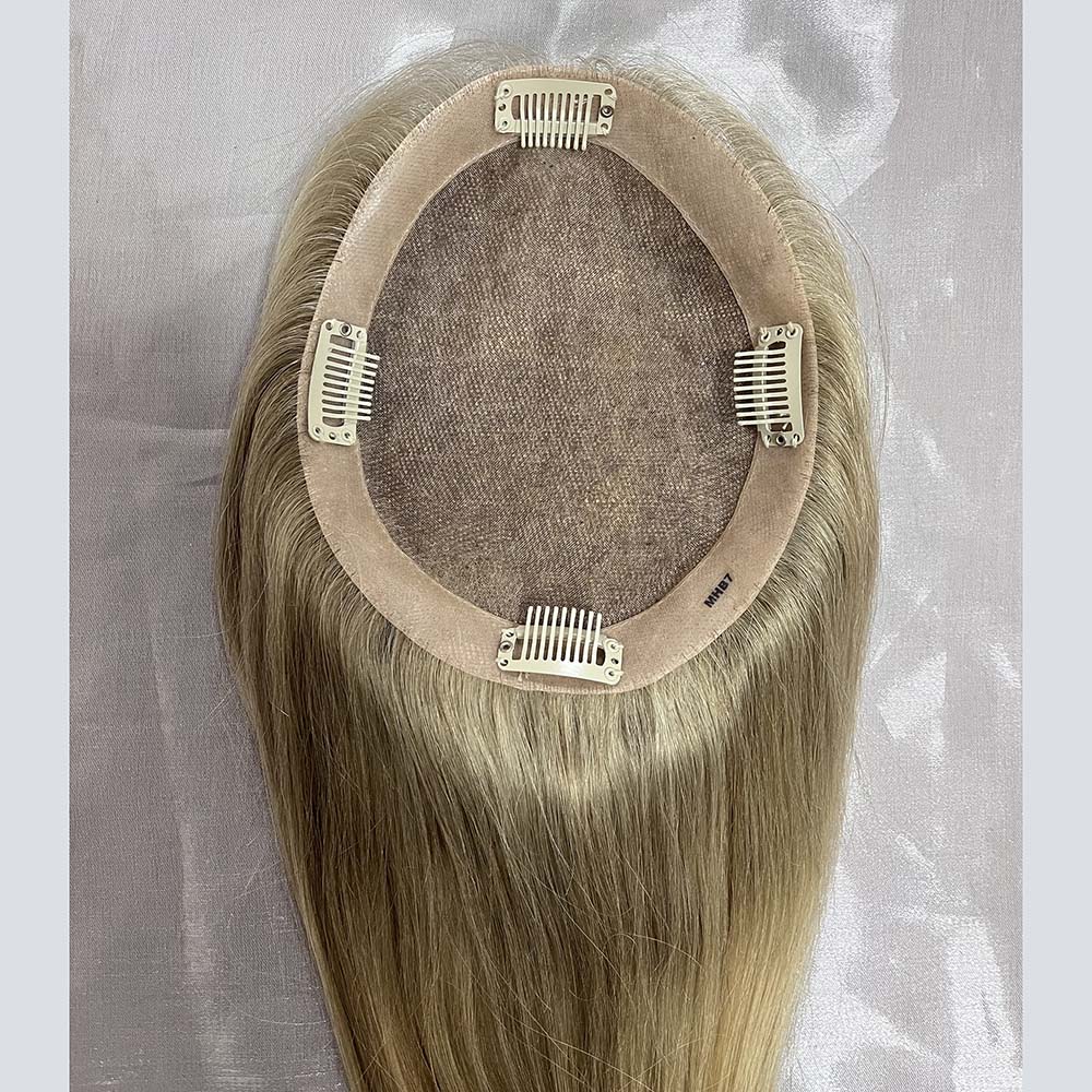 Invisible Mono Hair Topper for Adding Volume and Coverage on Top